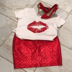 Red Mini Skirt Size XXL